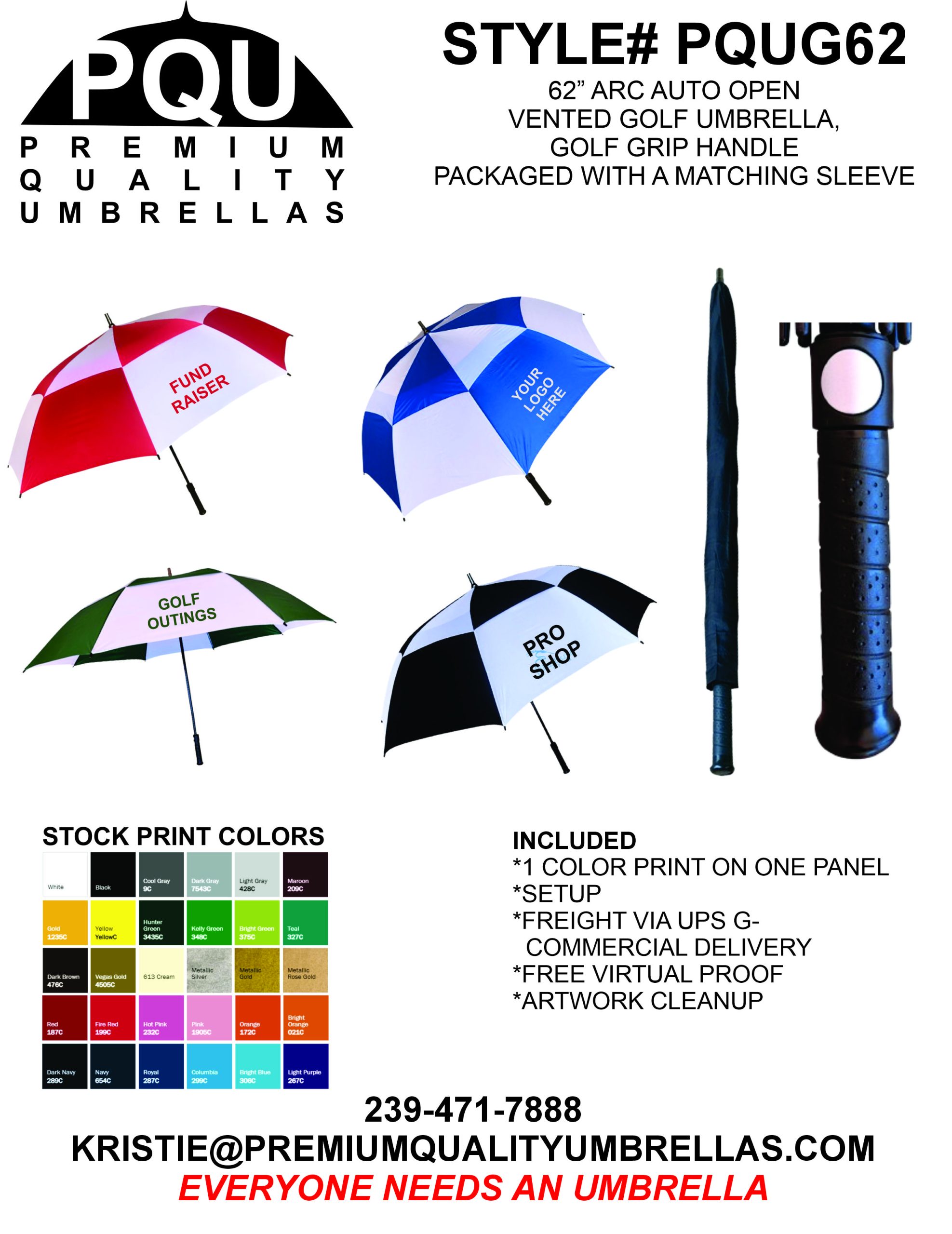 Umbrella Raffle Fundraiser Umbrellas - Premium Quality Umbrellas