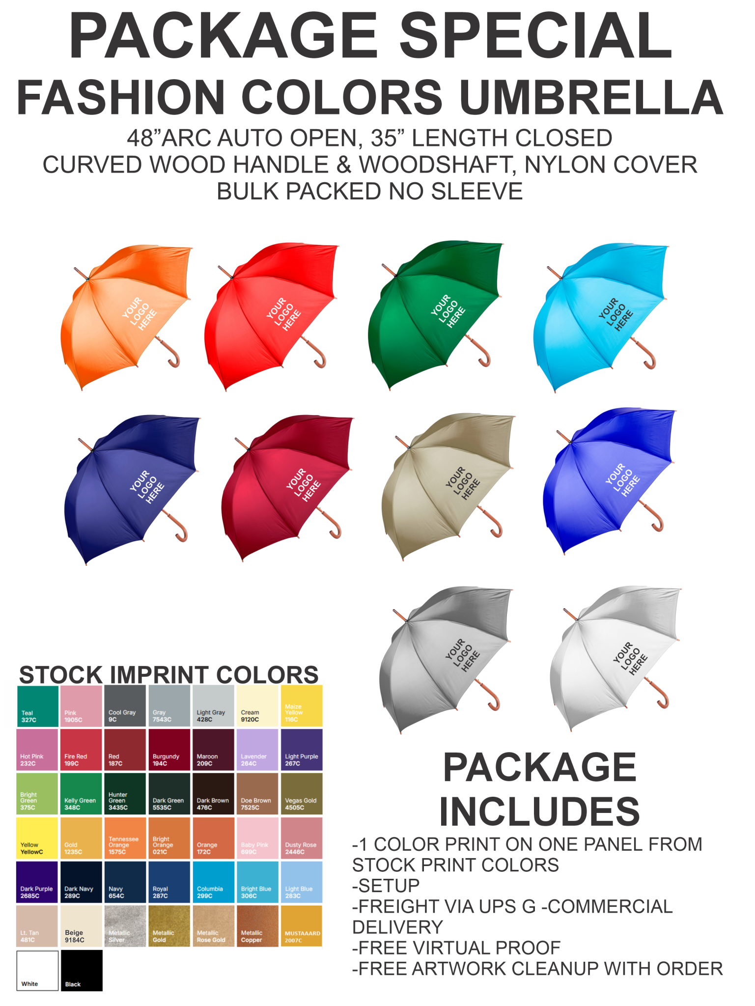 Umbrella Raffle Fundraiser Umbrellas - Premium Quality Umbrellas